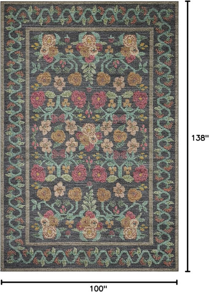 Loloi Rifle Paper Co. Rosa Collection RSA-01 Black 8'-4" x 11'-6" Area Rug
