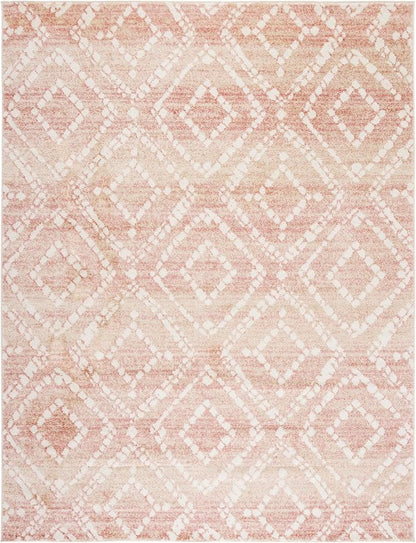 SAFAVIEH Adirondack Collection Area Rug - 9' x 12', Rose & Gold, Modern Diamond Distressed Design, Non-Shedding & Easy Care, Ideal for High Traffic Areas in Living Room, Bedroom (ADR131Q)