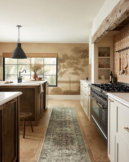 Loloi Magnolia Home by Joanna Gaines Sinclair Collection SIN-01 Pebble/Taupe 2'-3" x 11'-6", .25" Pile Height, Machine Washable, Runner Rug