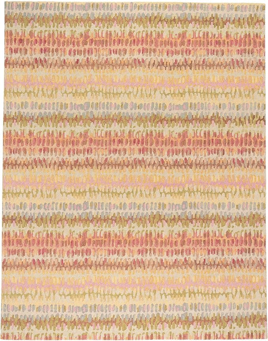 Dash and Albert Paint Chip Wool Area Rug - 3' x 5' Pastel Graphic Hand Micro Hooked Accent Rug - Durable, High Traffic Areas Hallway, Living Room, Stairs