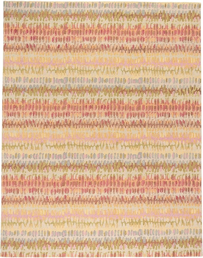 Dash and Albert Paint Chip Wool Area Rug - 5' x 8' Pastel Graphic Hand Micro Hooked Accent Rug - Durable, High Traffic Areas Hallway, Living Room, Stairs