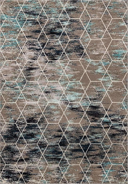 Unique Loom Trellis Frieze Collection Area Rug - Geometric (10' x 14', Blue Multi/ Ivory)