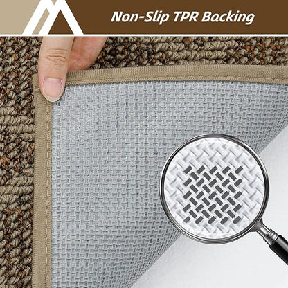 COSY HOMEER Non-Slip Door Mat 20"x32", Entryway Rugs Low Profile Absorbent Dirt Trapper Doormat for Front Entrance, Washable Polypropylene Entry Mat (Beige)
