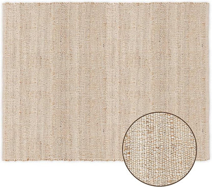 REDEARTH · Jute Cotton Area Rug - 9'x12' Rectangular Rug, Sustainable Handwoven, Non-Shedding, Soft & Durable – Reversible, Neutral Tones for Home Décor in Living Room, Dining Room, Bedroom
