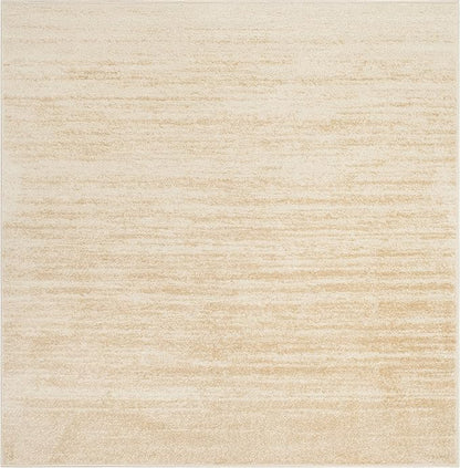 SAFAVIEH Adirondack Collection Area Rug - 5' Square, Champagne & Cream, Modern Ombre Design, Non Shedding & Easy to Clean, Ideal for Living Room, Bedroom, Office, Dining Space (ADR113W)