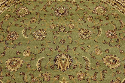 Unique Loom Voyage Collection Traditional Oriental Classic Intricate Design Area Rug (6' 0 x 6' 0 Round, Green/Ivory)