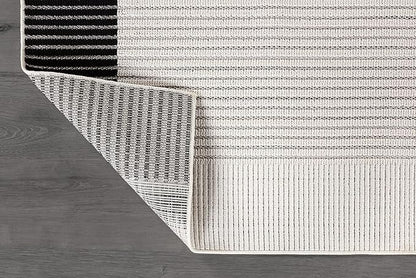 Modern Micro Loop Indoor Area Rugs for Living Room Bedroom Kitchen Geometric Striped Black-White 9x12 Luxury Durable Low and High Pile Non-Shedding Stain Resistant Soft Area Carpet 9 x 12