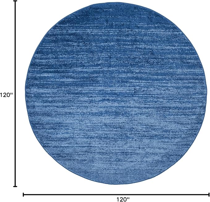 SAFAVIEH Adirondack Collection Area Rug - 10' Round, Light Blue & Dark Blue, Modern Ombre Design, Non Shedding & Easy to Clean, Ideal for Living Room, Bedroom, Office, Dining Space (ADR113F)