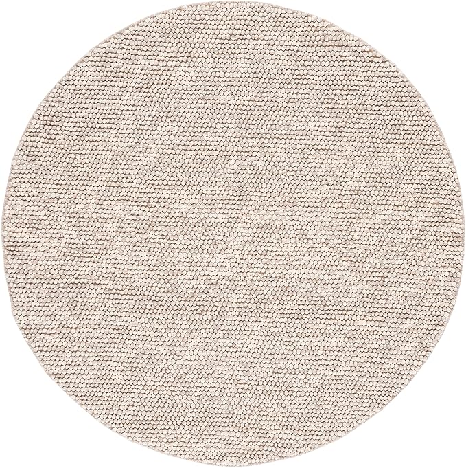 SAFAVIEH Natura Collection Area Rug - 6' x 9' Oval, Beige, Handmade Wool Blend, Textured Design, Ideal for Living Room, Bedroom, Dining Space (NAT620B)
