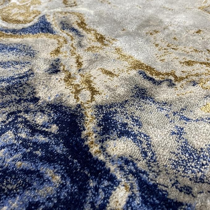LUXE WEAVERS Marble Swirl Abstract Area Rug, Blue 2x7
