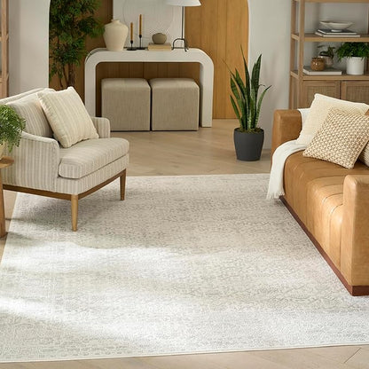 Nourison Home Grace Grey 7'10" x 9'10" Area Rug - Easy Clean, Non Shedding, Bed Room, Living Room, Dining Room, Kitchen (8' x 10')