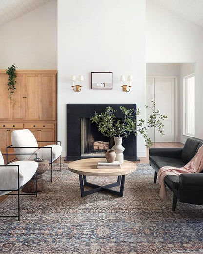 Loloi Chris Loves Julia Jules Collection JUL-06 Denim/Spice 9'-6" x 14', .13" Pile Height, Area Rug