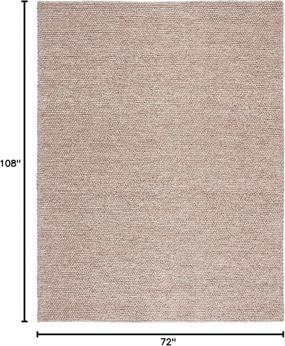 SAFAVIEH Area Rug 6x9 - Natura Collection - Brown, Handmade Wool Blend, Textured Design, Ideal for Living Room, Bedroom, Dining Space (NAT620T)