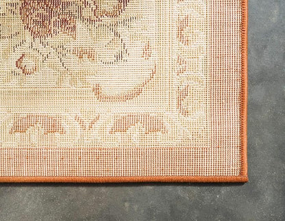 Unique Loom Versailles Collection Traditional Classic Floral Motif Area Rug (3' 3 x 5' 3 Rectangular, Terracotta/ Ivory)