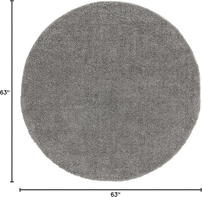 Unique Loom Solo Collection Area Rug - Calabasas (5' 3" Round, Gray)