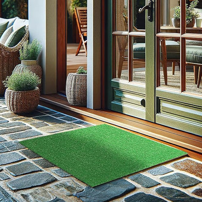 Ottomanson Artificial Grass Turf 22" x 30" Indoor Outdoor Faux Grass Rug with Drainage Holes, Customizable with Extra Long Size Options, Perfect for Patio Lawn Balcony Weddings Photoshoot Backdrop