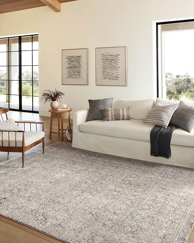 Loloi Amber Lewis Alie Collection ALE-01 Stone/Mist 9'-6'' x 13'-1'', .13'' Pile Height, Area Rug