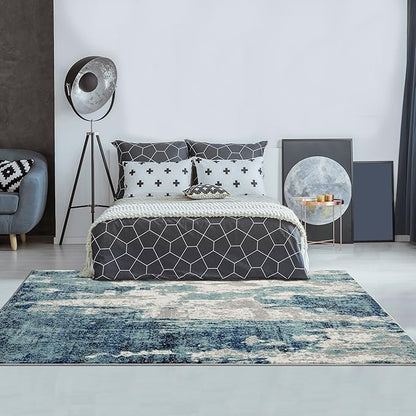 LUXE WEAVERS Modern Abstract Art Light Blue 2x3 Area Rug