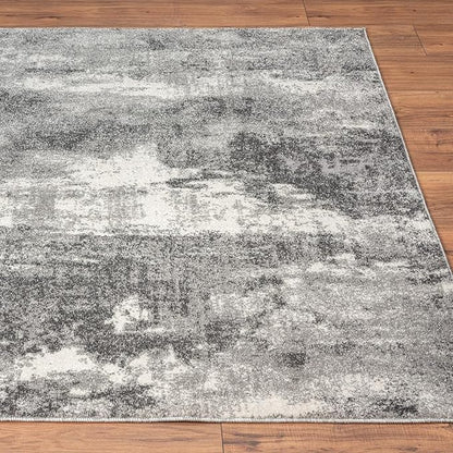 LUXE WEAVERS Euston Collection 7681 Dark Grey 4x5 Modern Abstract Area Rug