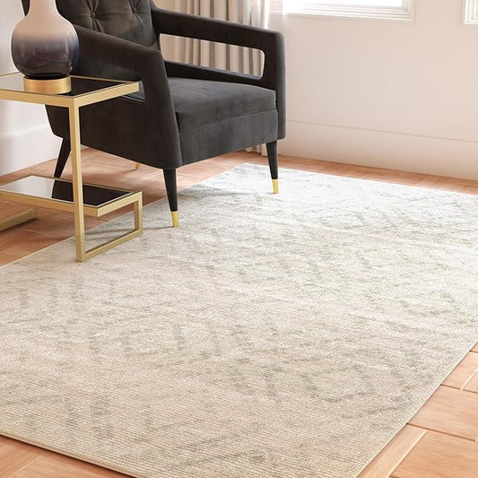 SAFAVIEH Adirondack Collection Area Rug - 11' x 15', Ivory & Green, Contemporary Design, Stain Resistant, Ideal for High Traffic Areas in Living Room, Bedroom & Dining Room (ADR131X-1115)