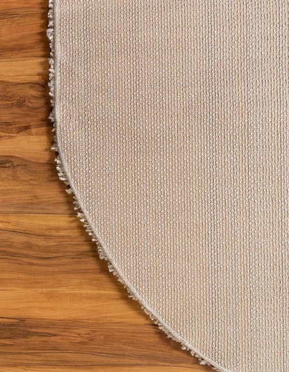 Unique Loom Davos Shag Collection Area Rug - Solid (3' 3" x 5' 3" Oval, Linen)