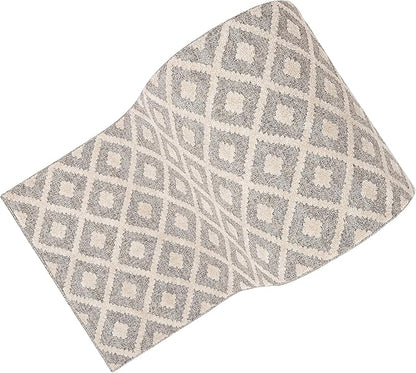 Well Woven Custom Size Hallway Stair Runner - Choose Your Length - Ainsley Ivory Diamond Trellis Geometric Tribal - 31 Inches Wide x 15 Feet Long Runner (31" x 15' Runner) Rug