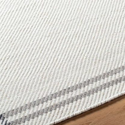 Mark&Day Wool Rugs, 4x6 Janmichael Cottage Light Silver/Charcoal Area Rug, Silver Grey Carpet for Living Room, Bedroom or Kitchen (3'6" x 5'6")