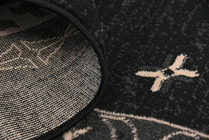 Unique Loom Taftan Collection Border Geometric Tribal Inspired Design Area Rug (9' 0 x 12' 0 Rectangular, Black/ Gray)