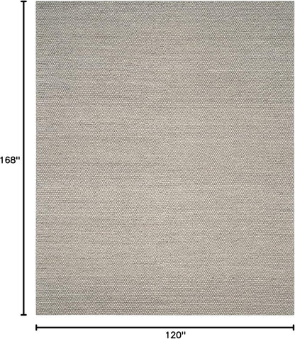 SAFAVIEH Area Rug 10x14 - Natura Collection - Large - Silver, Handmade Wool Blend, Textured Design, Ideal for Living Room, Bedroom, Dining Space (NAT620C)