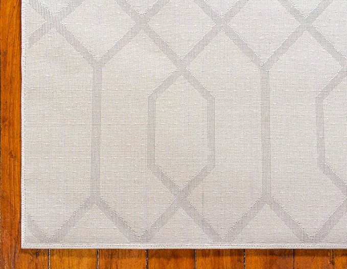Marilyn Monroe Glam Collection Area Rug - Trellis (7' 10' x 10' Rectangle, White Silver/ Silver)