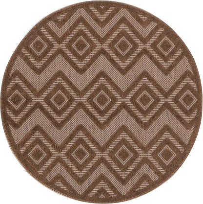 Nourison Home Versatile Brown 4' x Round Area Rug - Easy Clean, Non Shedding, Bed Room, Living Room, Dining Room, Kitchen (4' x Round)