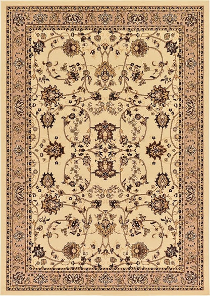 Unique Loom Sialk Hill Collection Area Rug - Washington (7' 1" x 10' Rectangle Ivory/Black)