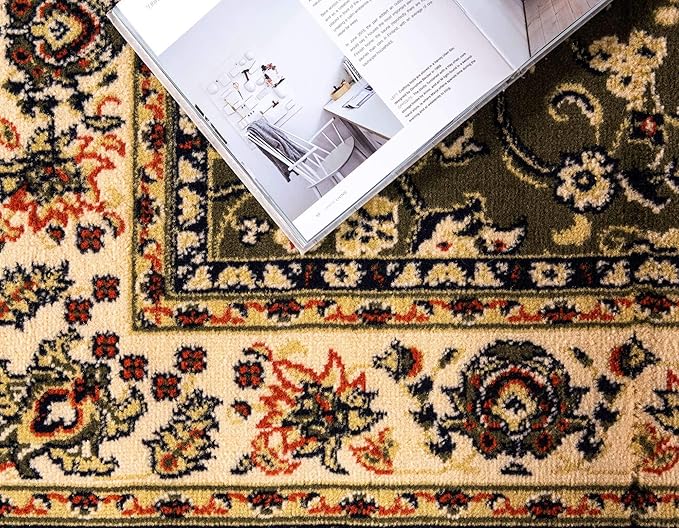 Unique Loom Sialk Hill Collection Area Rug - Washington (4' 1" x 6' 1" Rectangle Green/Hunter Green)