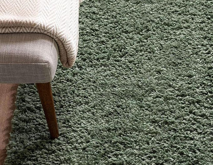 Unique Loom Davos Shag Collection Area Rug - Solid (3' 3" x 5' 3" Oval, Sage)