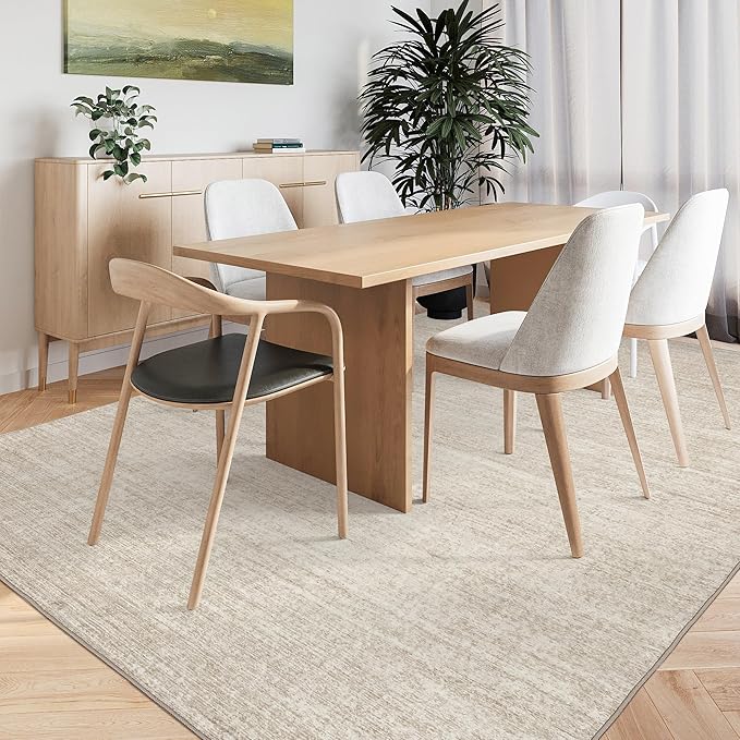 Valenrug Washable Rugs 3x5 - Stain Resistant 3x5 Area Rugs for Living Room, Non Slip Backing Printed Rugs for Bedroom, Folable Machine Washable Area Rug(3'x5', Beige)