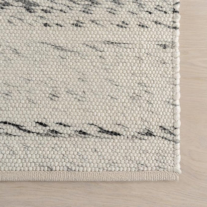 Rugs USA Santa Ynez Ivory/Grey, 4' x 6', Handmade, Marled, Wool & Cotton, Soft and Cozy, High Traffic, Stain Resistant, Easy Clean, Durable Area Rug for Bedroom, Living Room, Dining, Den, Foyer