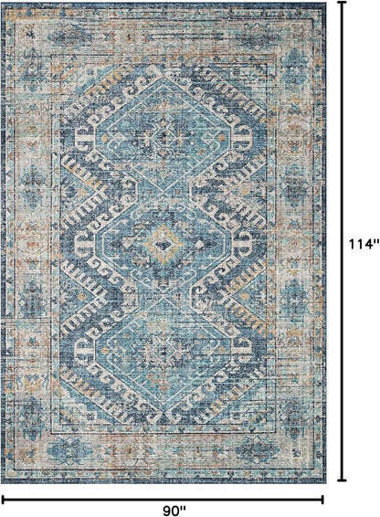 Loloi II Skye Collection SKY-03 Denim/Natural 7'-6" x 9'-6" Area Rug