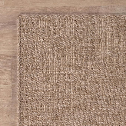 Beverly Rug Easy Jute Runner Rug 2x7 Solid Washable Durable Outdoor Indoor Area Rugs for Living Dining Room Patio Office Stain Resistant Non Shedding Casual Indoor Outside Carpet 2 x 7 Natural