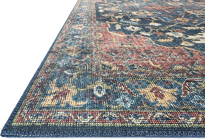 Loloi II Skye Collection SKY-08 Denim/Brick 2'-6" x 7'-6" Runner Rug