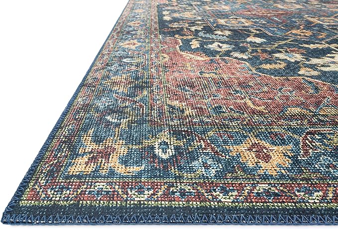 Loloi II Skye Collection SKY-08 Denim/Brick 5'-0" x 7'-6" Area Rug