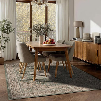 Area Rug Non Slip Machine Washable Ultra Soft Living Room/Bedroom/Kitchen/Outdoor/Classroom Celadon, 5'×7'