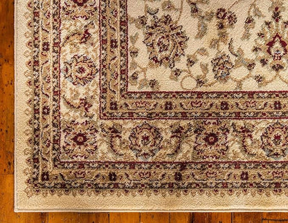 Unique Loom Voyage Collection Traditional Oriental Classic Area Rug (10' 0 x 14' 0 Rectangular, Ivory/Gold)