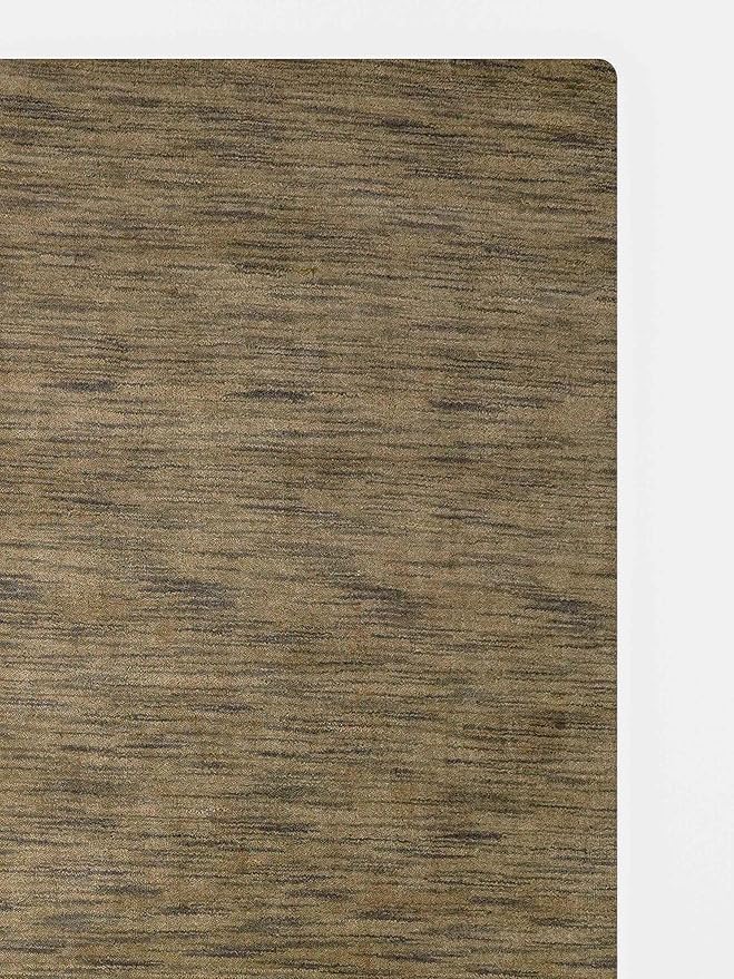 Rugsotic Carpets Hand Knotted Loom Wool ECO-Friendly Area Rugs - 4'x6', Rectangle, Green Color, Solid Plain Design, High Pile Handmade Anti Skid Area Rugs for Living Room, Bed Room (L00111)