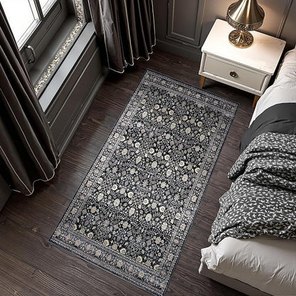 2x6 Area Rug,Boho Vintage Oriental Washable Rugs,Collapsible Area Rug for Bedroom, Entryway, Kitchen, Bathroom