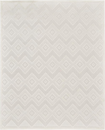 Nourison Home Versatile Ivory White 10' x 14' Area Rug - Easy Clean, Non Shedding, Bed Room, Living Room, Dining Room, Kitchen (10' x 14')