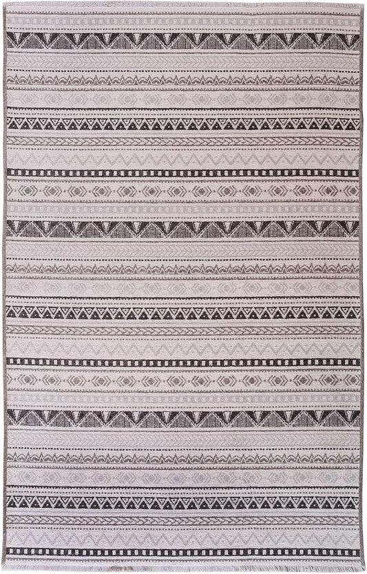 Alfa Rich 3x10 White Black Gray Washable Area Rugs for Living Room Hallway Kitchen Decor Runner