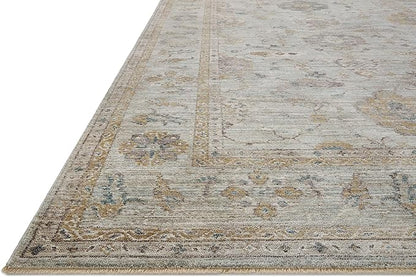Loloi Magnolia Home by Joanna Gaines Millie Collection MIE-02 Sky/Gold 5'-3" x 7'-6", .25" Pile Height, Area Rug