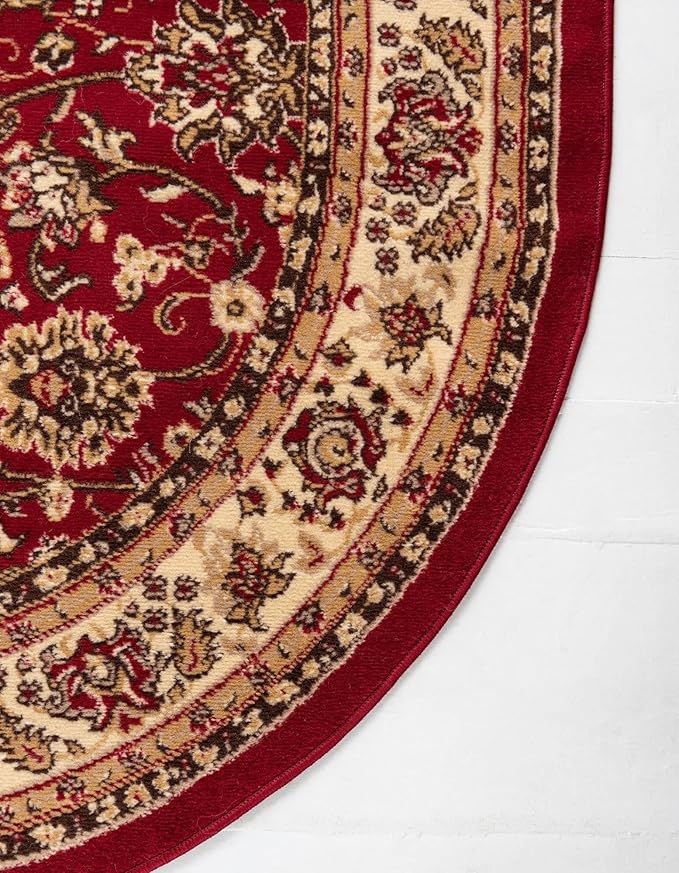 Unique Loom Sialk Hill Collection Area Rug - Washington (5' x 8' Oval Burgundy/Cream)
