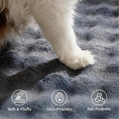 Bedsure 8x10 Fluffy Area Rugs for Living Room, Machine Washable Rugs, Non-Slip Backing, Non-Shedding, Pet Friendly Throw Rug for Bedroom Dining Room, Grey
