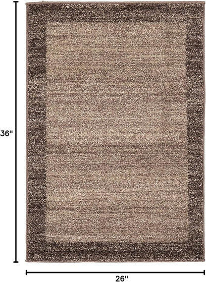 Rugs.com Angelica Collection Rug – 2' x 3' Light Brown Medium Rug Perfect for Entryways, Kitchens, Breakfast Nooks, Accent Pieces